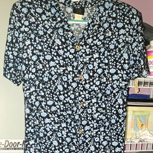 Long Blue Floral Maxi Dress